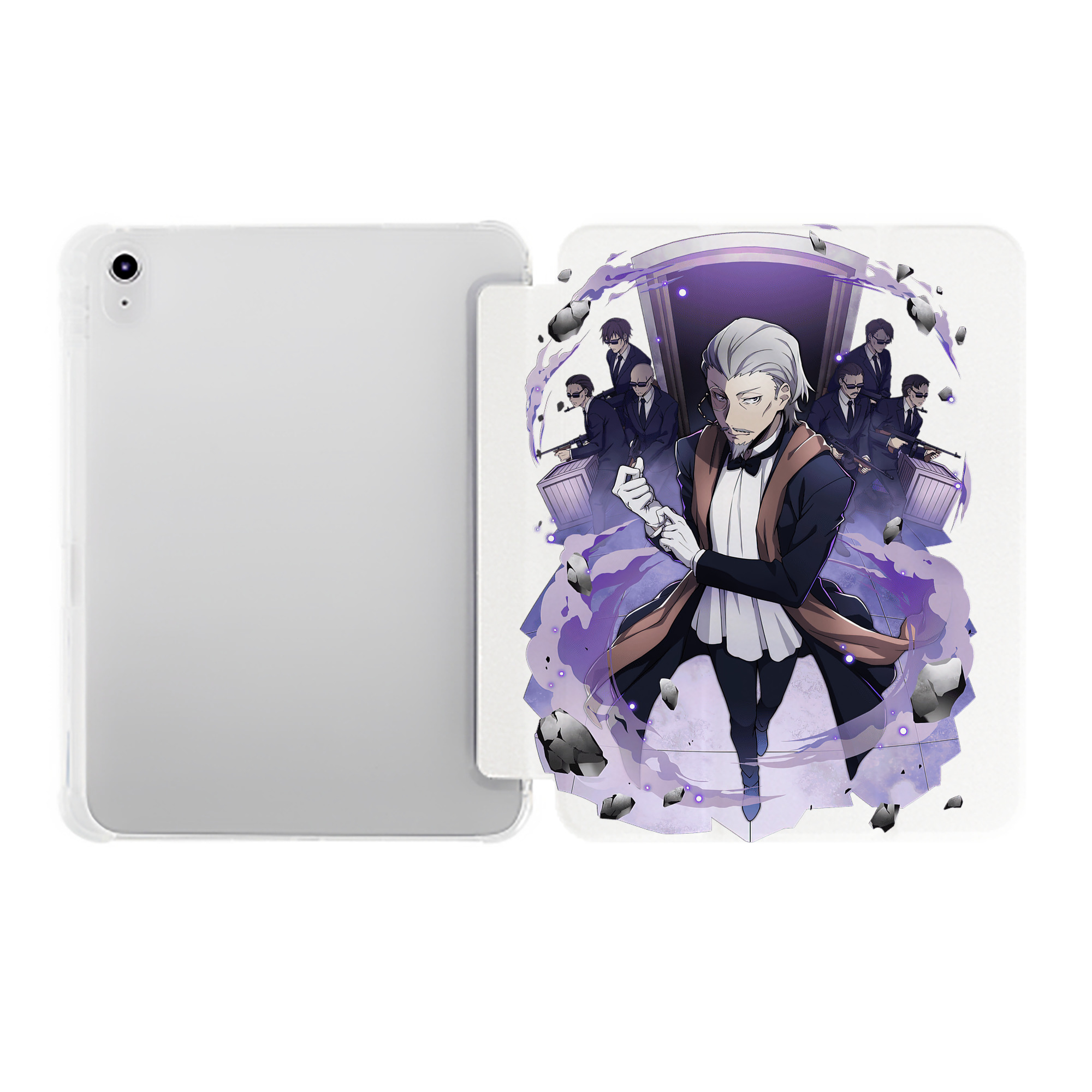 （画像用） 文豪ストレイドッグス Bungo Stray Dogs IPad ケース ペン収納付き 三つ折りスタンド PUレザー×シリコン 対応機種9.5/10.5/10.9インチ
